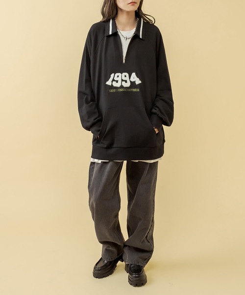 RASVOA（ラスボア）の「１９９４ハーフＺＩＰトレーナー（スウェット・レディース・グレー/ブラック・FREE）」の9枚目の写真