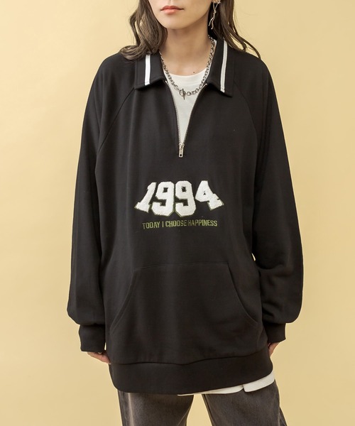 RASVOA（ラスボア）の「１９９４ハーフＺＩＰトレーナー（スウェット・レディース・グレー/ブラック・FREE）」の3枚目の写真