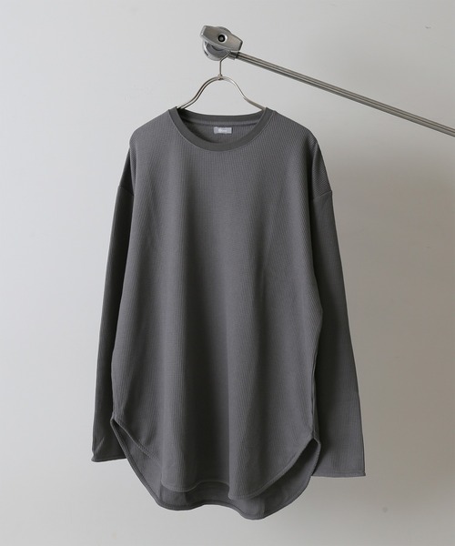 JOURNAL STANDARD relume(ジャーナルスタンダード レリューム)の「レイヤードワッフルロングスリーブTシャツ(Tシャツ/カットソー・メンズ・ホワイト/ブラック/ネイビー/グレー/グレー系その他・S/M/L)」の4枚目の写真