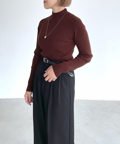 PAGEBOY（ページボーイ）の「リブタートルニット（ニット/セーター・レディース・ブラック/オフホワイト/ブラウン系その他/グリーン系その他/アクア/オレンジ・FREE）」の4枚目の写真