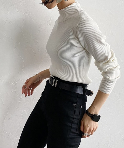 PAGEBOY（ページボーイ）の「リブタートルニット（ニット/セーター・レディース・ブラック/オフホワイト/ブラウン系その他/グリーン系その他/アクア/オレンジ・FREE）」の21枚目の写真