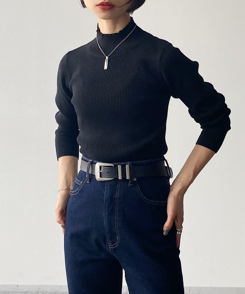 PAGEBOY（ページボーイ）の「リブタートルニット（ニット/セーター・レディース・ブラック/オフホワイト/ブラウン系その他/グリーン系その他/アクア/オレンジ・FREE）」の13枚目の写真