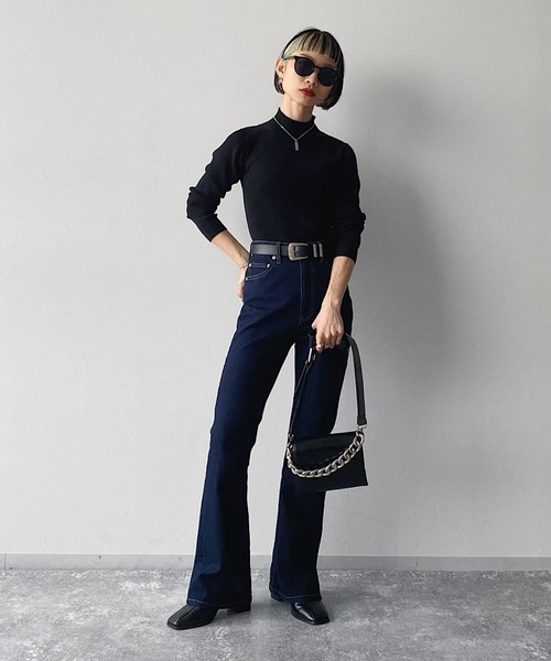 PAGEBOY（ページボーイ）の「リブタートルニット（ニット/セーター・レディース・ブラック/オフホワイト/ブラウン系その他/グリーン系その他/アクア/オレンジ・FREE）」の9枚目の写真