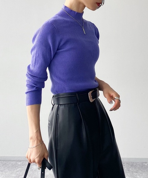 PAGEBOY（ページボーイ）の「リブタートルニット（ニット/セーター・レディース・ブラック/オフホワイト/ブラウン系その他/グリーン系その他/アクア/オレンジ・FREE）」の15枚目の写真