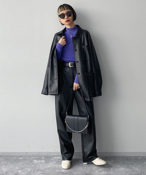 PAGEBOY（ページボーイ）の「リブタートルニット（ニット/セーター・レディース・ブラック/オフホワイト/ブラウン系その他/グリーン系その他/アクア/オレンジ・FREE）」の22枚目の写真