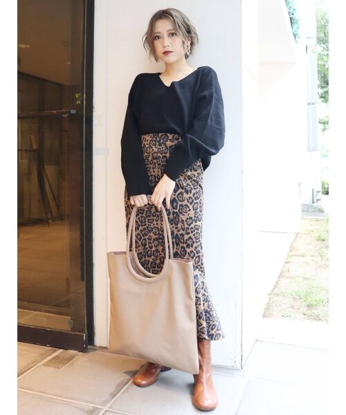 MURUA（ムルーア）の「カーブハンドルトートバッグ（トートバッグ・レディース・ブラック/グリーン/モカ・FREE）」の4枚目の写真