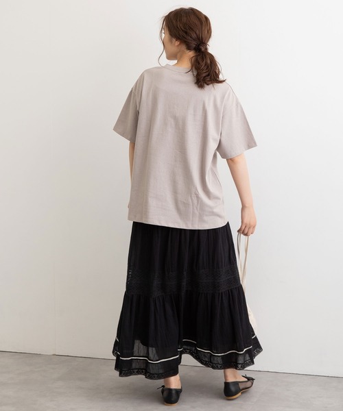 POU DOU DOU(プードゥドゥ)の「空羽コットンティアードスカート(スカート・レディース・ブラック/オフホワイト・3)」の19枚目の写真