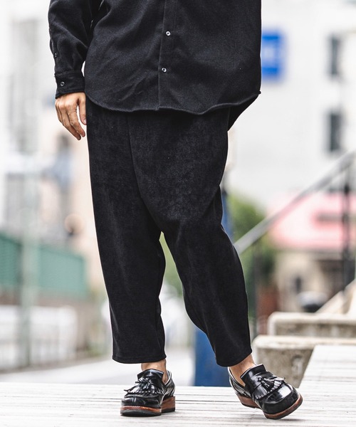 CAMBIO(カンビオ)の「mp9301-Rib Fabric Cutting Sarrouel Pants パンツ(その他パンツ・メンズ・グリーン/ブラック/ブラウン・L/S/M)」の2枚目の写真