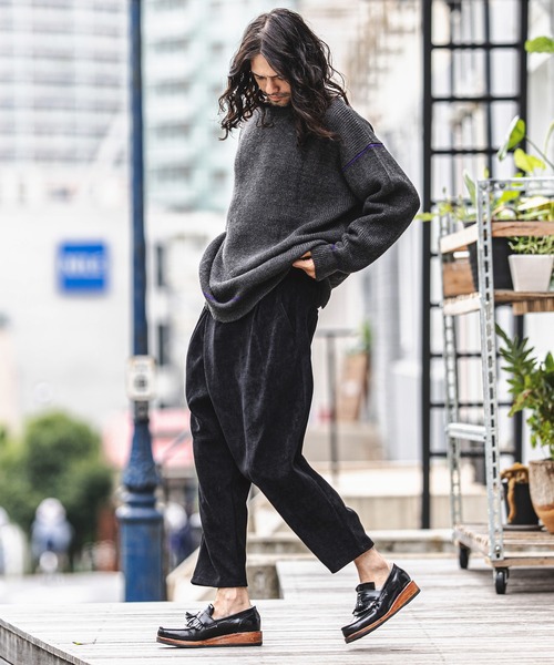 CAMBIO(カンビオ)の「mp9301-Rib Fabric Cutting Sarrouel Pants パンツ(その他パンツ・メンズ・グリーン/ブラック/ブラウン・L/S/M)」の7枚目の写真