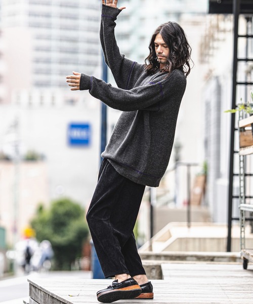 CAMBIO(カンビオ)の「mp9301-Rib Fabric Cutting Sarrouel Pants パンツ(その他パンツ・メンズ・グリーン/ブラック/ブラウン・L/S/M)」の8枚目の写真