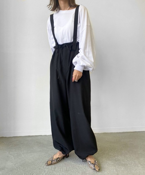 Birthday room（バースデイルーム）の「2wayでスタイリング幅をアップ。アーミーサロペットパンツ（サロペット/オーバーオール・レディース・ブラック/カーキ/オレンジ・FREE）」の20枚目の写真