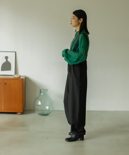 Birthday room（バースデイルーム）の「2wayでスタイリング幅をアップ。アーミーサロペットパンツ（サロペット/オーバーオール・レディース・ブラック/カーキ/オレンジ・FREE）」の7枚目の写真