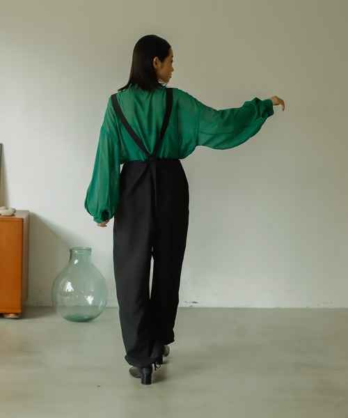 Birthday room（バースデイルーム）の「2wayでスタイリング幅をアップ。アーミーサロペットパンツ（サロペット/オーバーオール・レディース・ブラック/カーキ/オレンジ・FREE）」の9枚目の写真