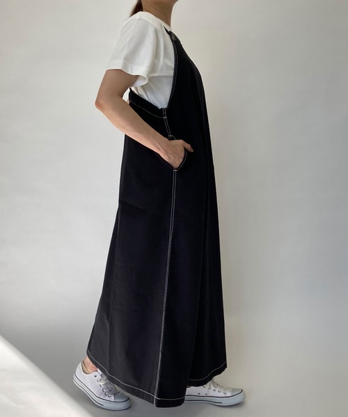 BROOKLYN OVERALL（ブルックリンオーバーオール）の「強撚オックスマキシキャミワンピース（ワンピース・レディース・ベージュ/ネイビー・FREE）」の20枚目の写真