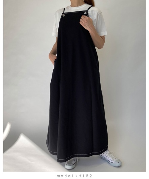 BROOKLYN OVERALL（ブルックリンオーバーオール）の「強撚オックスマキシキャミワンピース（ワンピース・レディース・ベージュ/ネイビー・FREE）」の21枚目の写真