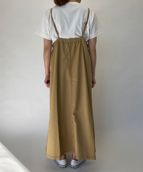 BROOKLYN OVERALL（ブルックリンオーバーオール）の「強撚オックスマキシキャミワンピース（ワンピース・レディース・ベージュ/ネイビー・FREE）」の7枚目の写真