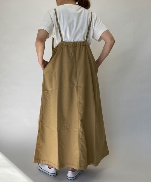 BROOKLYN OVERALL（ブルックリンオーバーオール）の「強撚オックスマキシキャミワンピース（ワンピース・レディース・ベージュ/ネイビー・FREE）」の10枚目の写真