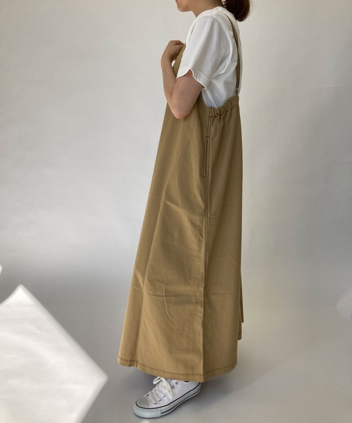 BROOKLYN OVERALL（ブルックリンオーバーオール）の「強撚オックスマキシキャミワンピース（ワンピース・レディース・ベージュ/ネイビー・FREE）」の12枚目の写真