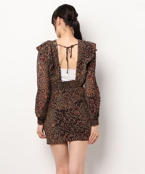 ALLSAINTS(オールセインツ)の「ELODIE HALFTONE DRES | ELODIE ハーフトーン ドレス・ワンピース(ワンピース・レディース・ブラウン系・4/2/6/8)」の2枚目の写真