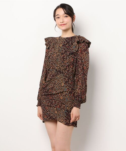 ALLSAINTS(オールセインツ)の「ELODIE HALFTONE DRES | ELODIE ハーフトーン ドレス・ワンピース(ワンピース・レディース・ブラウン系・4/2/6/8)」の4枚目の写真