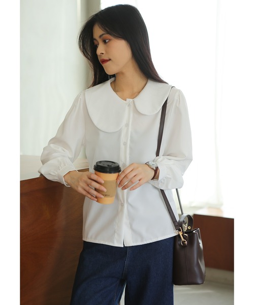 MAISON DE THERESE（メゾン ド テレーズ）の「丸襟シャツ（シャツ/ブラウス・レディース・ホワイト・SMALL/MEDIUM/LARGE）」の7枚目の写真