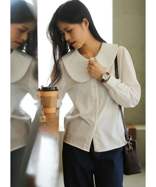 MAISON DE THERESE（メゾン ド テレーズ）の「丸襟シャツ（シャツ/ブラウス・レディース・ホワイト・SMALL/MEDIUM/LARGE）」の8枚目の写真