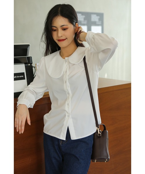 MAISON DE THERESE（メゾン ド テレーズ）の「丸襟シャツ（シャツ/ブラウス・レディース・ホワイト・SMALL/MEDIUM/LARGE）」の6枚目の写真