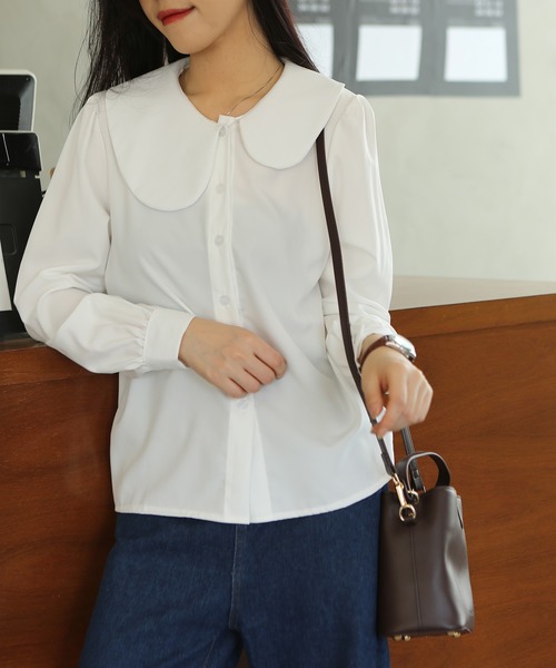 MAISON DE THERESE（メゾン ド テレーズ）の「丸襟シャツ（シャツ/ブラウス・レディース・ホワイト・SMALL/MEDIUM/LARGE）」の5枚目の写真