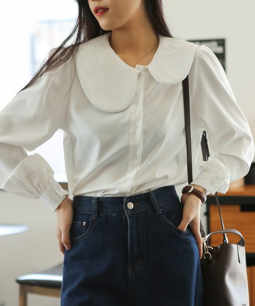 MAISON DE THERESE（メゾン ド テレーズ）の「丸襟シャツ（シャツ/ブラウス・レディース・ホワイト・SMALL/MEDIUM/LARGE）」の4枚目の写真