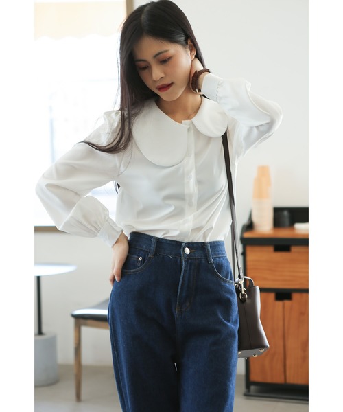 MAISON DE THERESE（メゾン ド テレーズ）の「丸襟シャツ（シャツ/ブラウス・レディース・ホワイト・SMALL/MEDIUM/LARGE）」の3枚目の写真