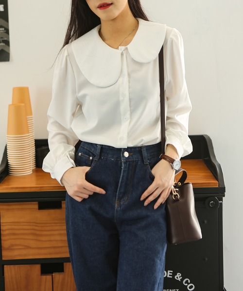 MAISON DE THERESE（メゾン ド テレーズ）の「丸襟シャツ（シャツ/ブラウス・レディース・ホワイト・SMALL/MEDIUM/LARGE）」の2枚目の写真