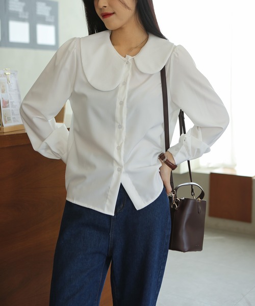 MAISON DE THERESE（メゾン ド テレーズ）の「丸襟シャツ（シャツ/ブラウス・レディース・ホワイト・SMALL/MEDIUM/LARGE）」の12枚目の写真