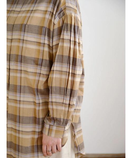 AMERICAN HOLIC（アメリカンホリック）の「Wポケットバックタックシャツチュニック（Tシャツ/カットソー・レディース・ストライプ/オフホワイト/チェック・L/M）」の16枚目の写真