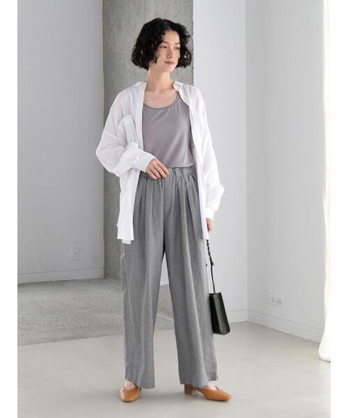 AMERICAN HOLIC（アメリカンホリック）の「Wポケットバックタックシャツチュニック（Tシャツ/カットソー・レディース・ストライプ/オフホワイト/チェック・L/M）」の22枚目の写真