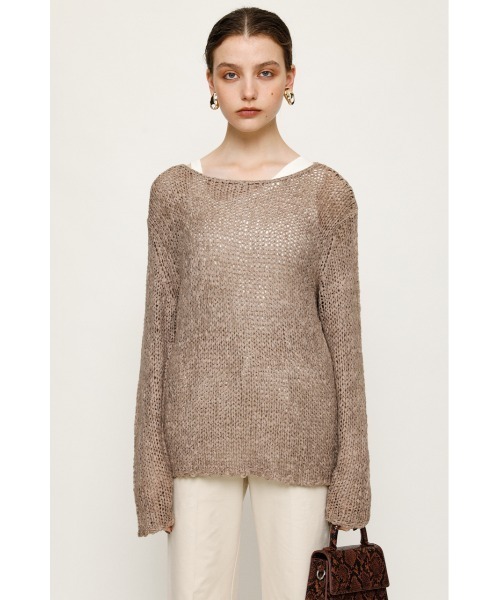 SLY（スライ）の「TAPE YARN TOPS テープヤーン トップス（ニット/セーター・レディース・ブラック/オフホワイト/ベージュ・FREE）」の10枚目の写真