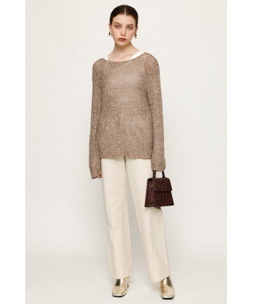 SLY（スライ）の「TAPE YARN TOPS テープヤーン トップス（ニット/セーター・レディース・ブラック/オフホワイト/ベージュ・FREE）」の13枚目の写真