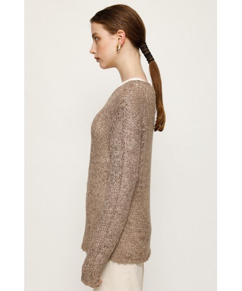 SLY（スライ）の「TAPE YARN TOPS テープヤーン トップス（ニット/セーター・レディース・ブラック/オフホワイト/ベージュ・FREE）」の5枚目の写真