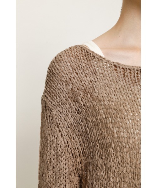 SLY（スライ）の「TAPE YARN TOPS テープヤーン トップス（ニット/セーター・レディース・ブラック/オフホワイト/ベージュ・FREE）」の8枚目の写真