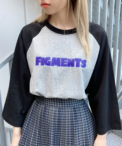 Figments（フィグメンツ）の「コミックロゴラグランTシャツ（Tシャツ/カットソー・レディース・ブルー/グリーン/レッド・MEDIUM/SMALL）」の17枚目の写真