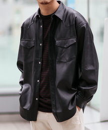 JW-F-LEATHER WESTERN シャツ