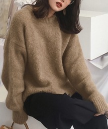 クルーネックオーバーシルエットニット