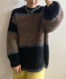 Ameri | UND MOHAIR BICOLOR LOOSE KNIT(ニット/セーター)