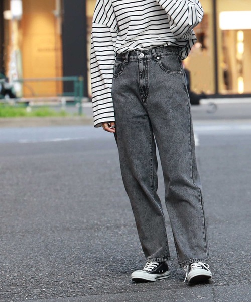 HONEYSUCKLE ROSE（ハニーサックルローズ）の「【HONEYSUCKLE ROSE】ハイウエストデニムパンツ（デニムパンツ・レディース・ブラック・S/M/L）」の9枚目の写真