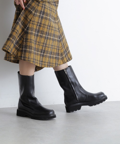 FREE'S MART（フリーズマート）の「【インフルエンサー森下愛里沙さんレコメンド】◆ストレートカットミドルブーツ（ブーツ・レディース・ブラック/ベージュ・23.0cm/24.0cm）」の2枚目の写真