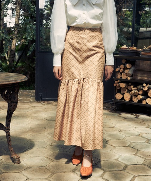 EIMY ISTOIRE（エイミーイストワール）の「ES horse patternギャザーマーメードスカート（スカート・レディース・ブラック/アイボリー/ベージュ・SMALL/MEDIUM）」の16枚目の写真