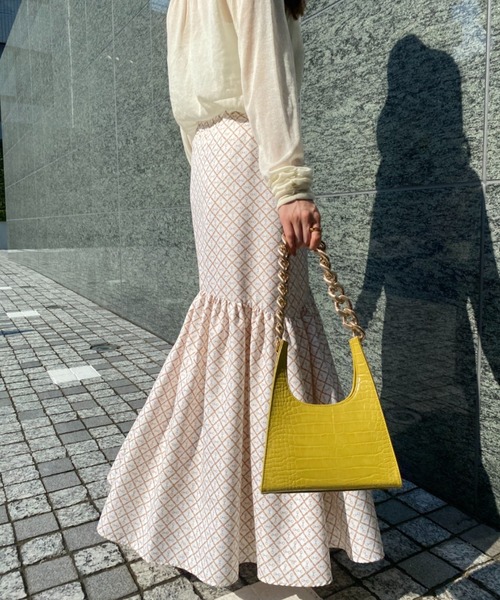 EIMY ISTOIRE（エイミーイストワール）の「ES horse patternギャザーマーメードスカート（スカート・レディース・ブラック/アイボリー/ベージュ・SMALL/MEDIUM）」の5枚目の写真