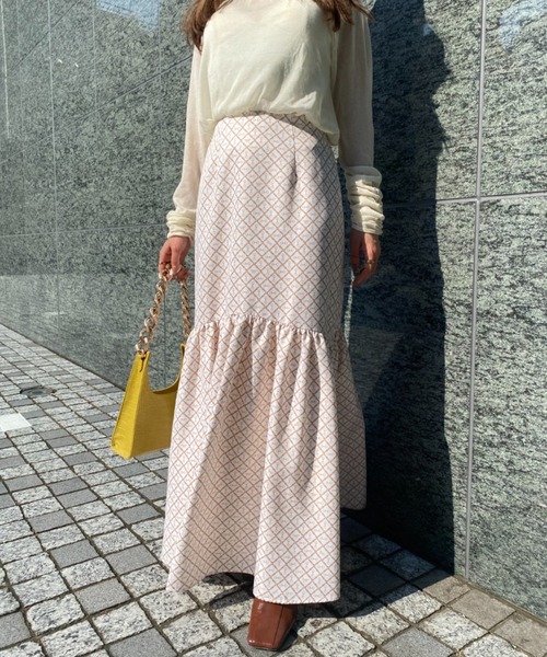 EIMY ISTOIRE（エイミーイストワール）の「ES horse patternギャザーマーメードスカート（スカート・レディース・ブラック/アイボリー/ベージュ・SMALL/MEDIUM）」の18枚目の写真