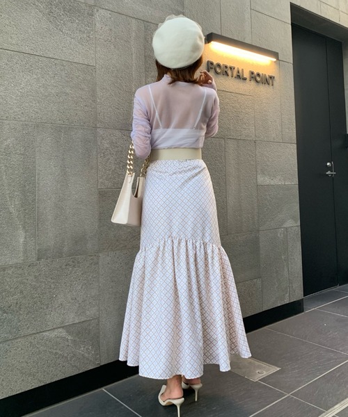 EIMY ISTOIRE（エイミーイストワール）の「ES horse patternギャザーマーメードスカート（スカート・レディース・ブラック/アイボリー/ベージュ・SMALL/MEDIUM）」の13枚目の写真