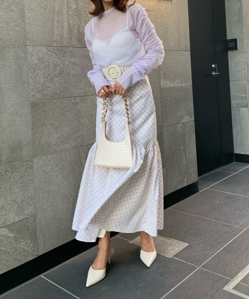 EIMY ISTOIRE（エイミーイストワール）の「ES horse patternギャザーマーメードスカート（スカート・レディース・ブラック/アイボリー/ベージュ・SMALL/MEDIUM）」の8枚目の写真