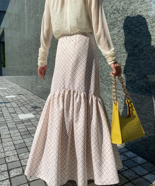 EIMY ISTOIRE（エイミーイストワール）の「ES horse patternギャザーマーメードスカート（スカート・レディース・ブラック/アイボリー/ベージュ・SMALL/MEDIUM）」の14枚目の写真